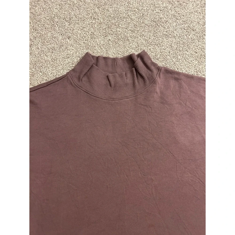 Wild Fable Mock Neck Sweatshirt Womens XL Mauve Excellent Cropped Fleece Top - Picture 5 of 12